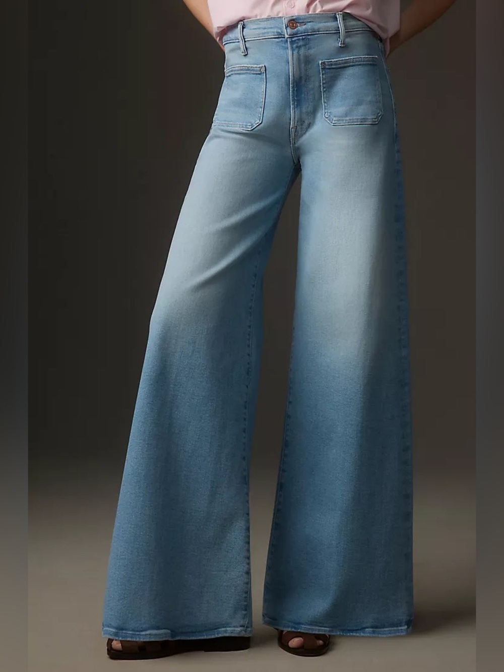Mother Patch Pocket Undercover Sneak in California Cruiser Wide Leg Jeans 28